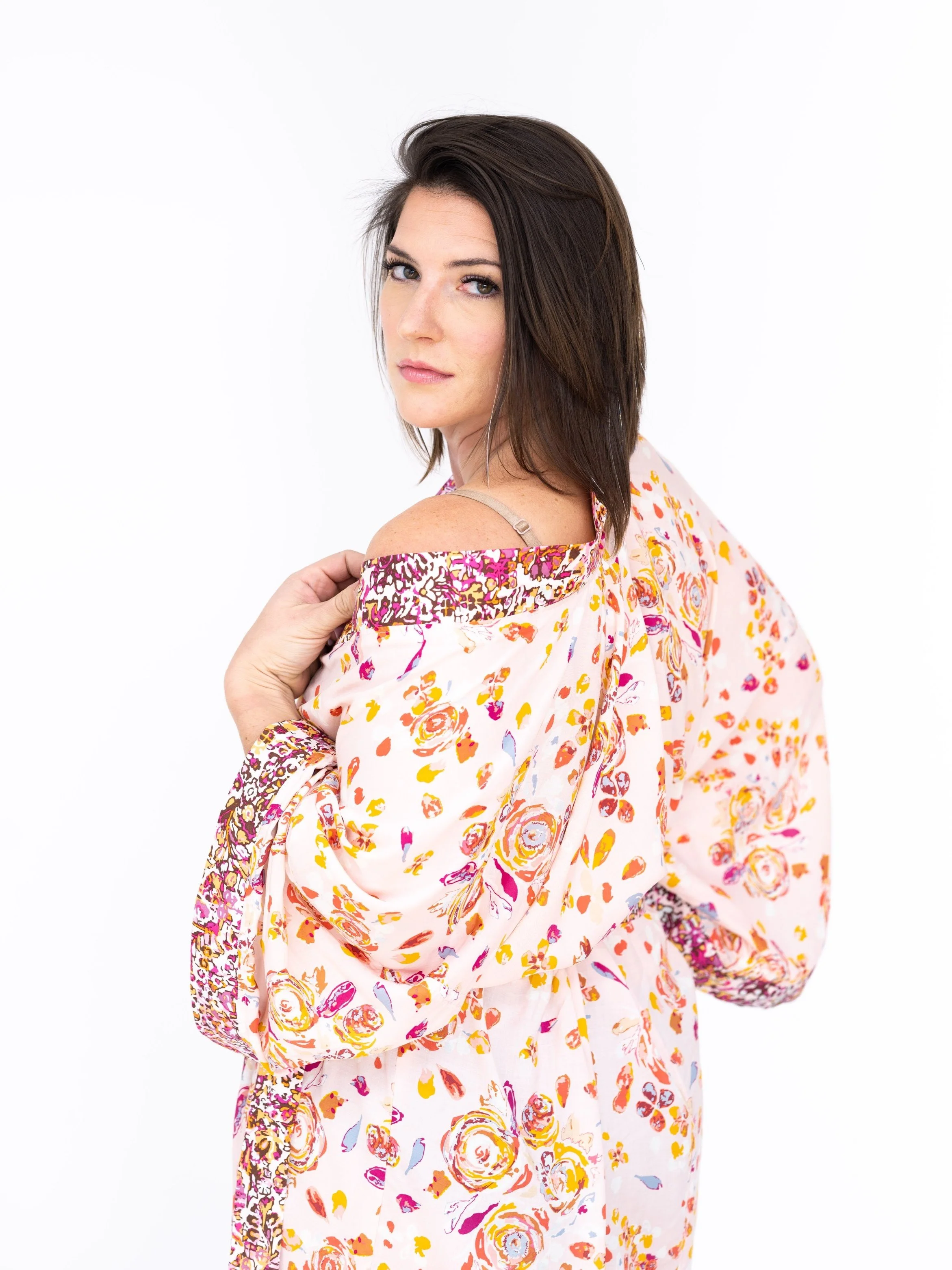 Luxury, Lightweight, Handmade, Kimono style Robe for Women, blush